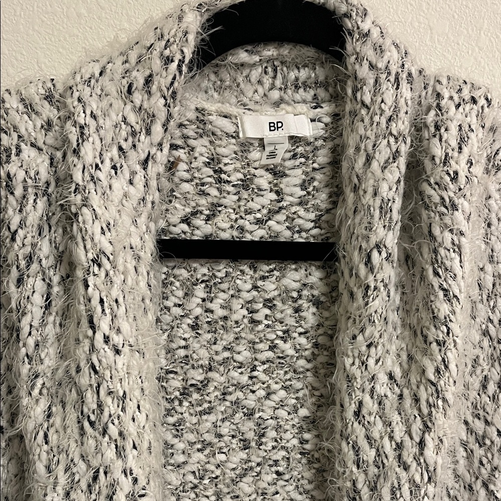 BP Women's Knit Black and White Cardigan